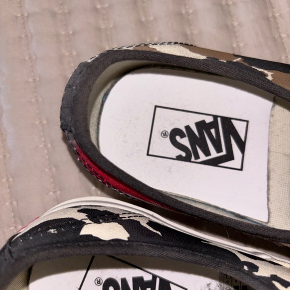 Vans Black and White Animal Print Shoes - Picture 2 of 4